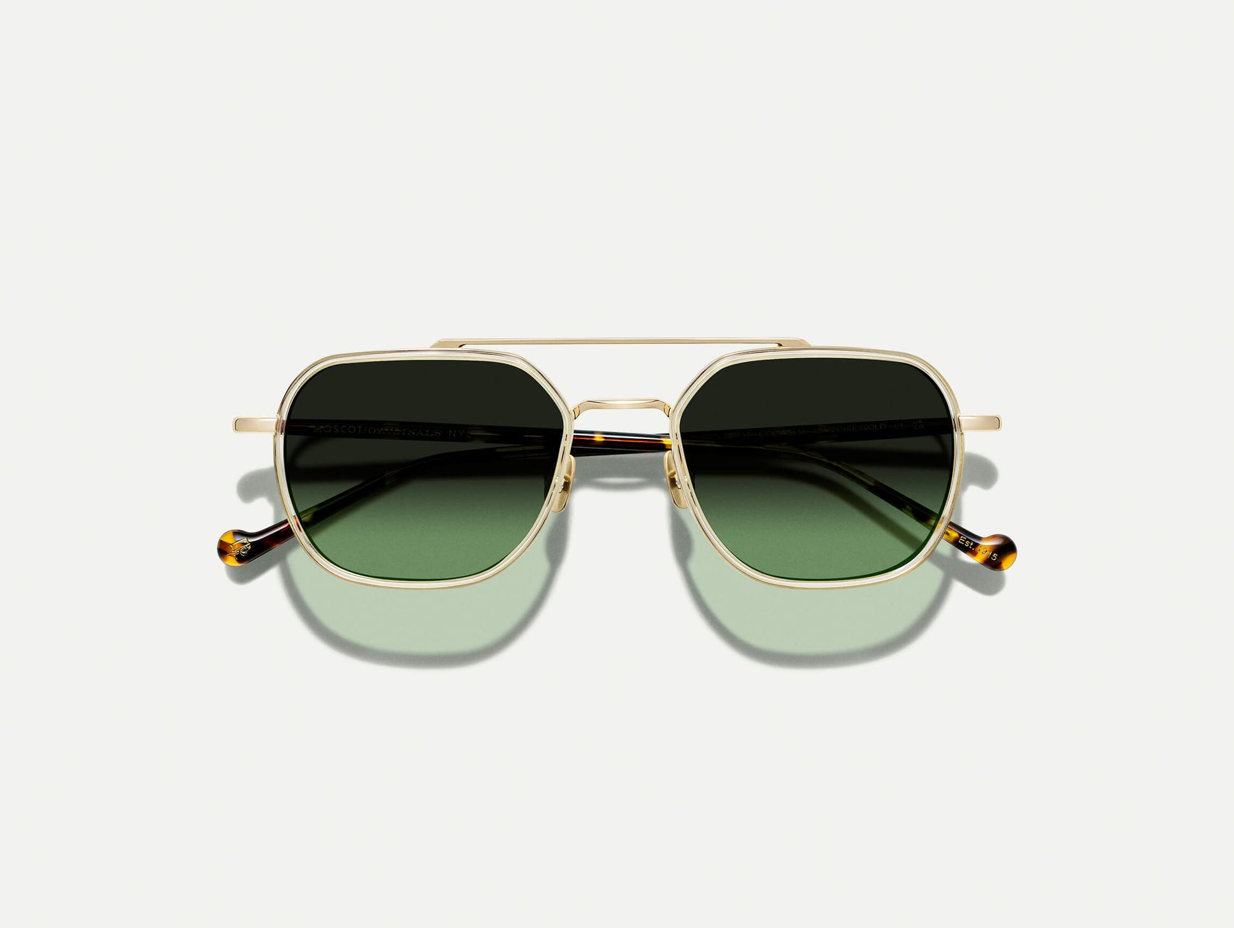 The MIZER SUN in Flesh/Tortoise with Forest Wood Tinted Lenses