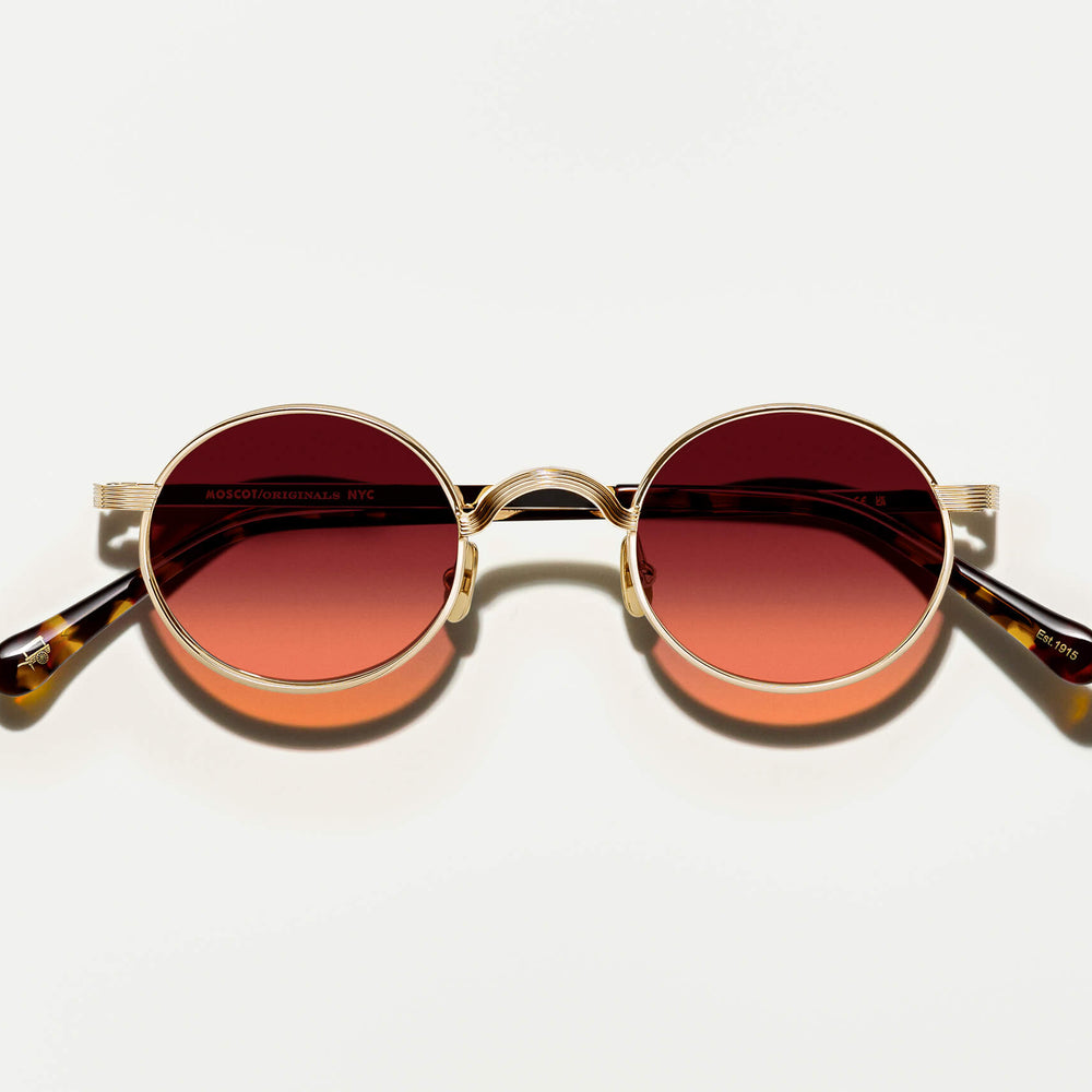 #color_gold | The MOYEL in Gold with Cabernet Tinted Lenses