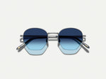 The PLOTZ SUN in Silver with Denim Blue Tinted Lenses
