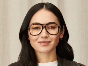 Model is wearing The SHEISTER in size 54 in Tortoise