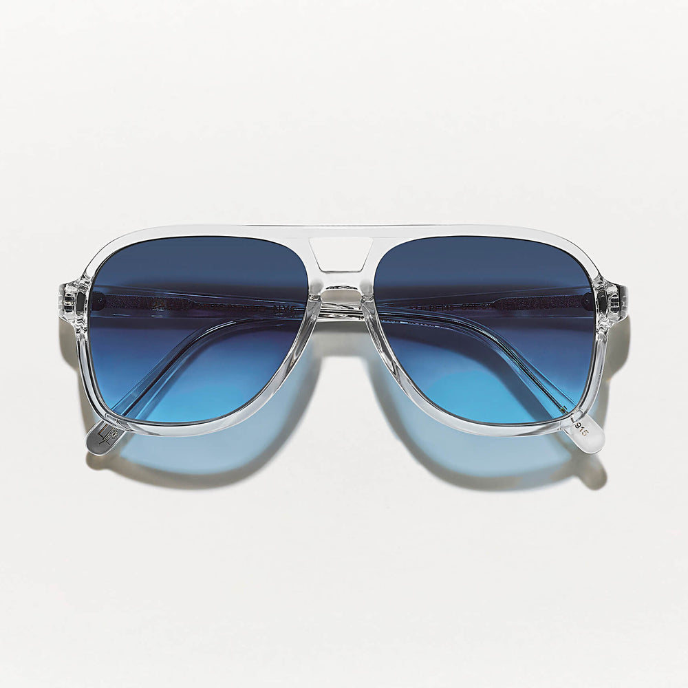 #color_crystal | The SHEISTER SUN in Crystal with Denim Blue Tinted Lenses
