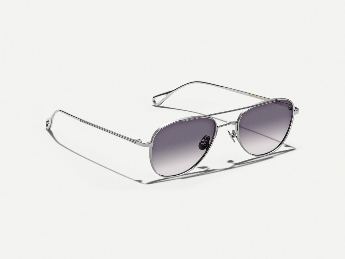 The SHMECKEL SUN in Silver with American Grey Fade Tinted Lenses