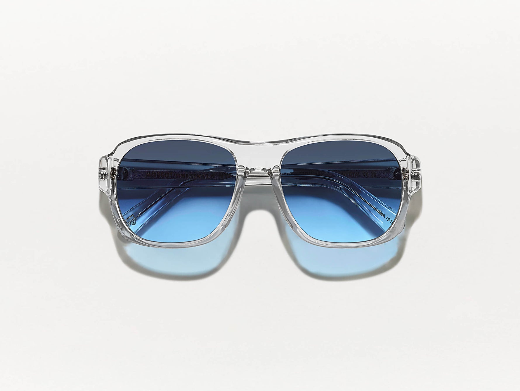 #color_crystal | The SHVITZ SUN in Crystal with Denim Blue Tinted Lenses