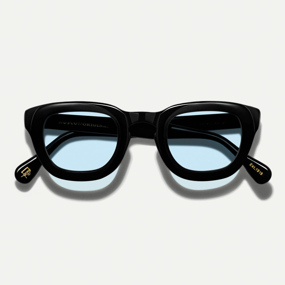 #color_bel air blue | The TELENA in Black with Bel Air Blue Tinted Lenses