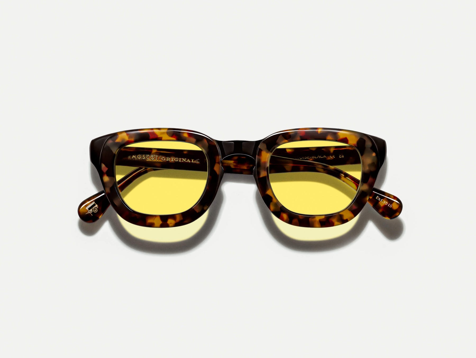 The TELENA in Tortoise/Black with Mellow Yellow Tinted Lenses