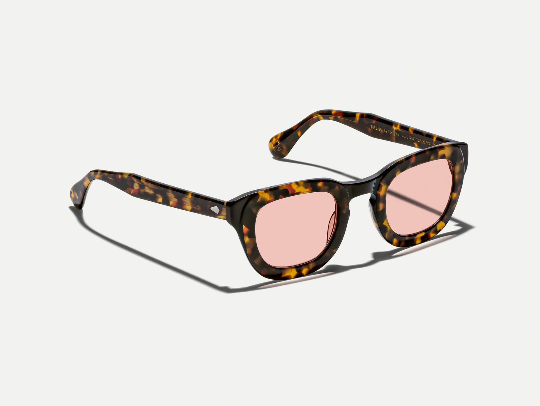 The TELENA in Tortoise/Black with New York Rose Tinted Lenses
