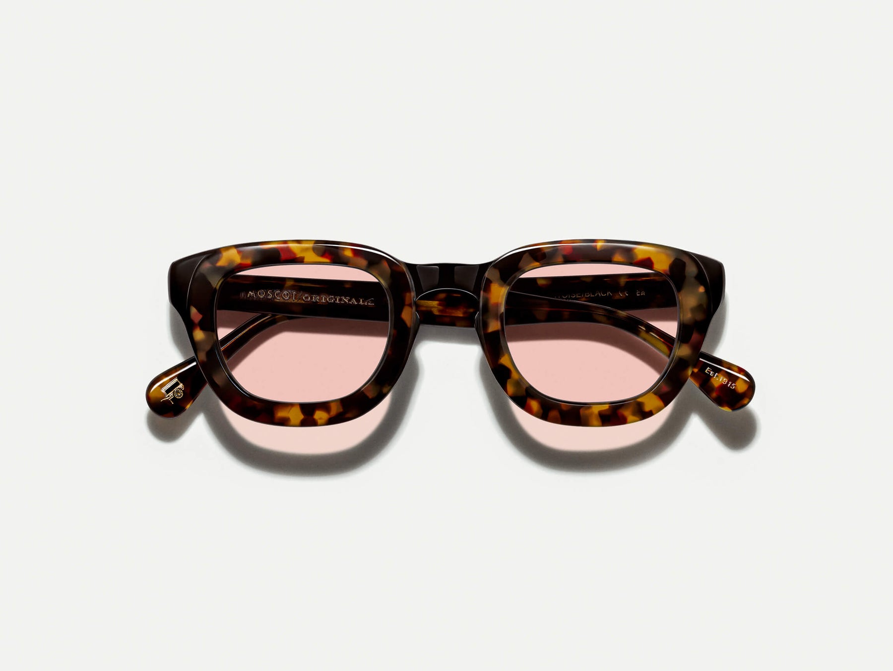 The TELENA in Tortoise/Black with New York Rose Tinted Lenses
