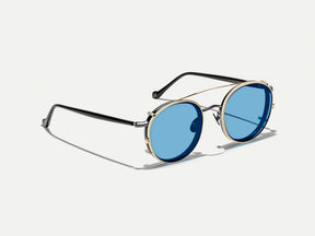#color_celebrity blue | The ZEV CLIP  in Gold with Celebrity Blue Tinted Lenses 