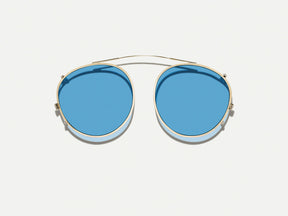 #color_celebrity blue | The ZEV CLIP  in Gold with Celebrity Blue Tinted Lenses 