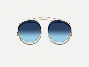 #color_denim blue | The ZEV CLIP  in Gold with Denim Blue Tinted Lenses 