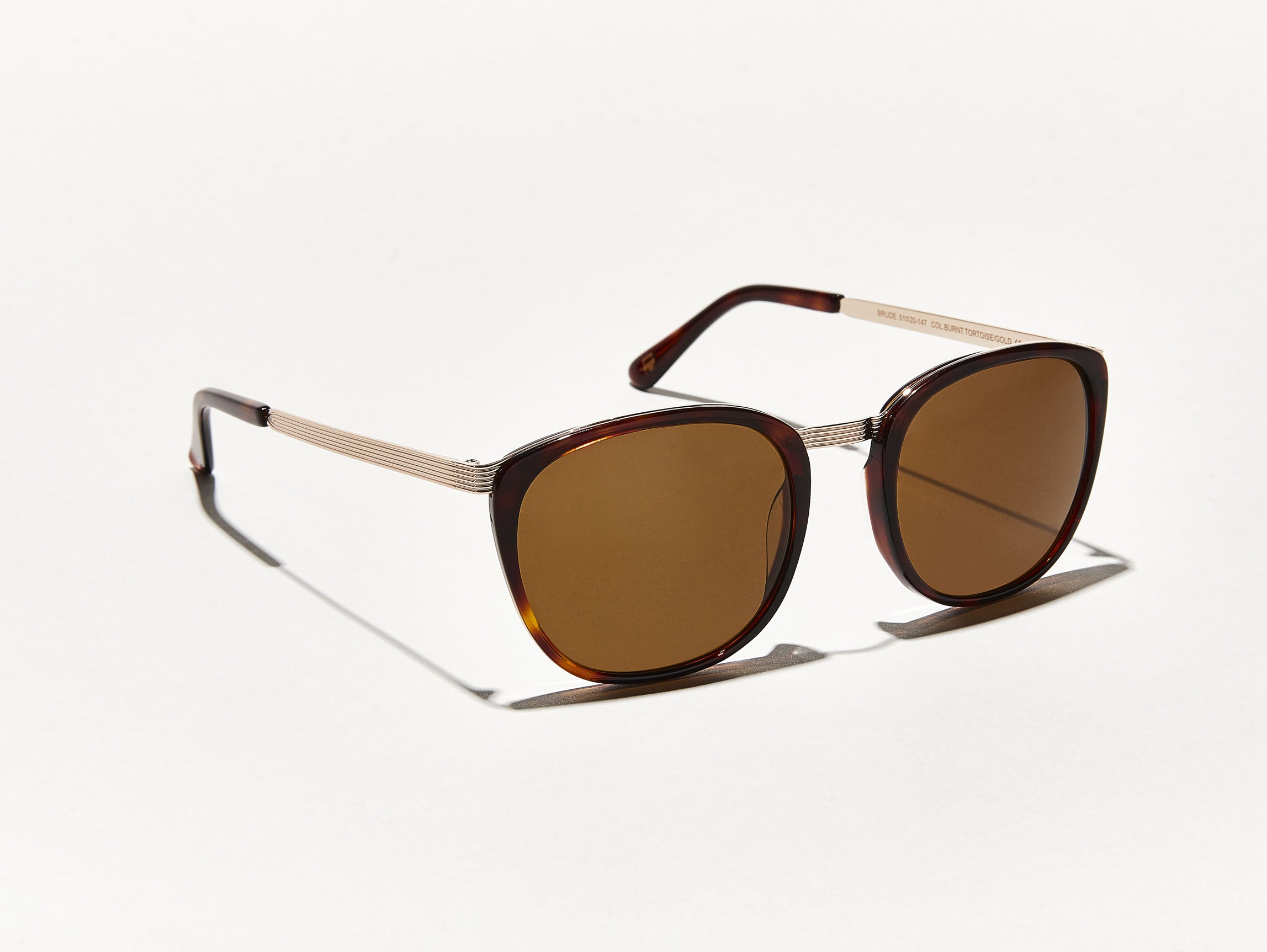 The BRUDE in Burnt Tortoise/Gold with Cosmitan Brown Glass Lenses