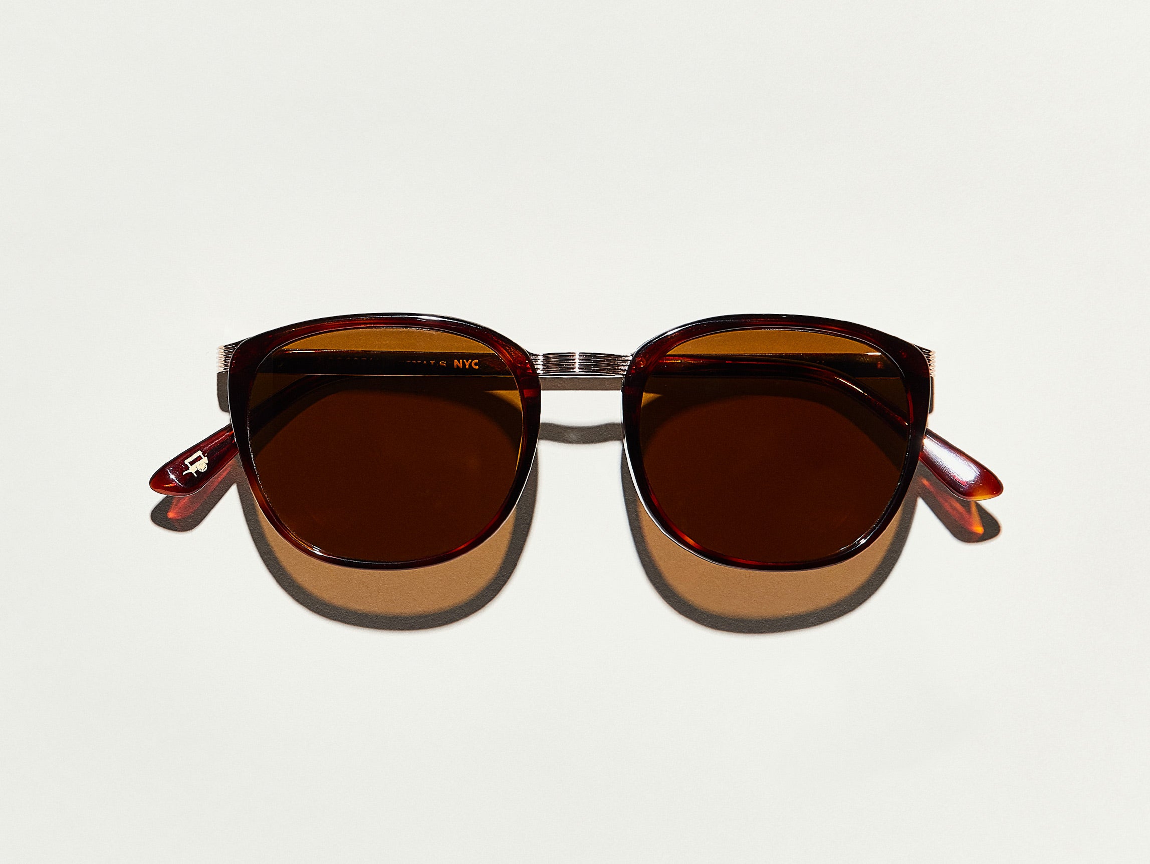 The BRUDE in Burnt Tortoise /Gold with Cosmitan Brown Glass Lenses