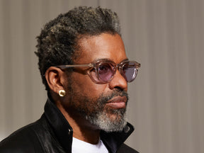 Model is wearing The DAVHEN in Mist in size 47 with Lavender Tinted Lenses