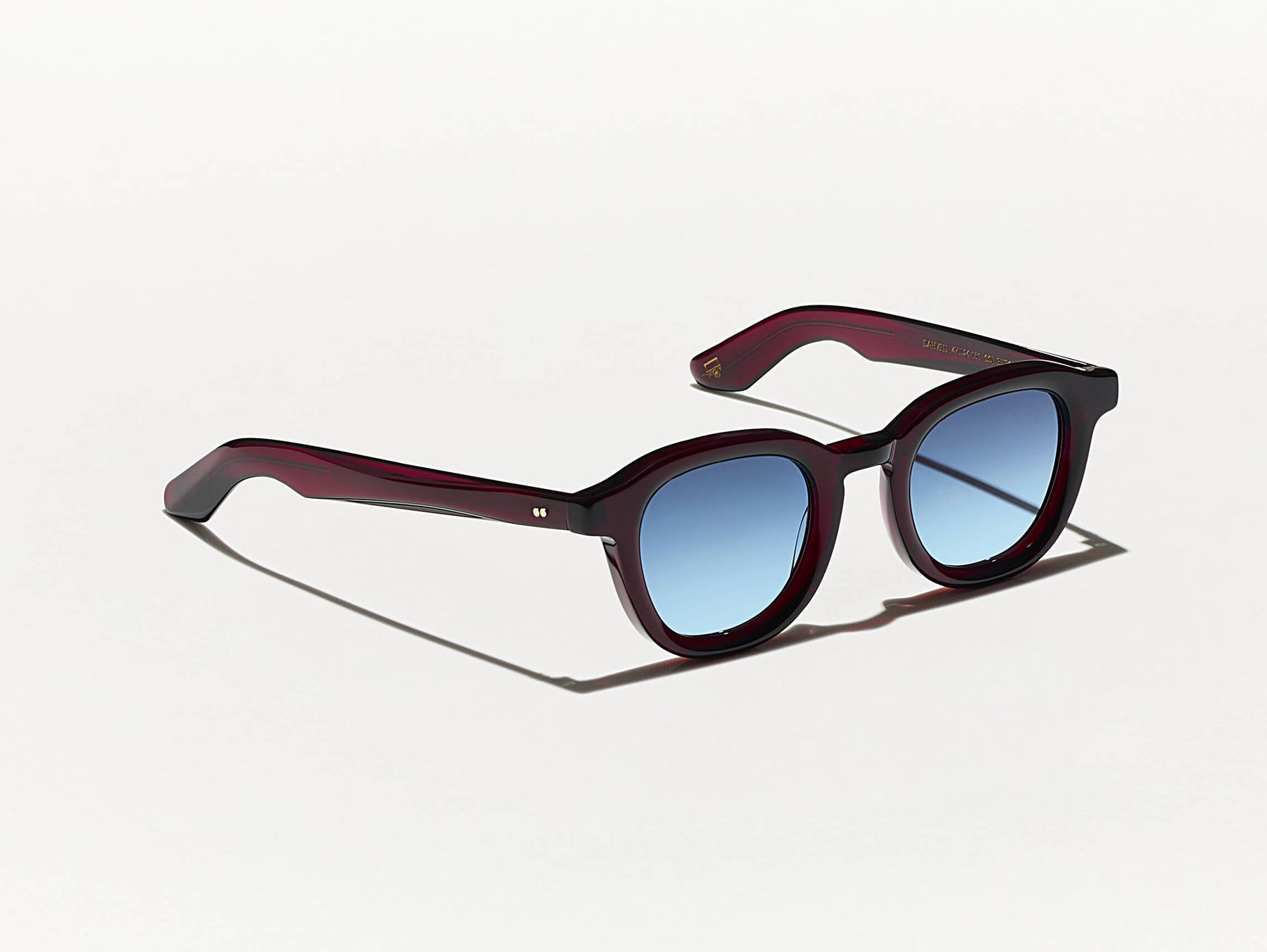 The DAHVEN in Burgundy with Denim Blue Tinted Lenses