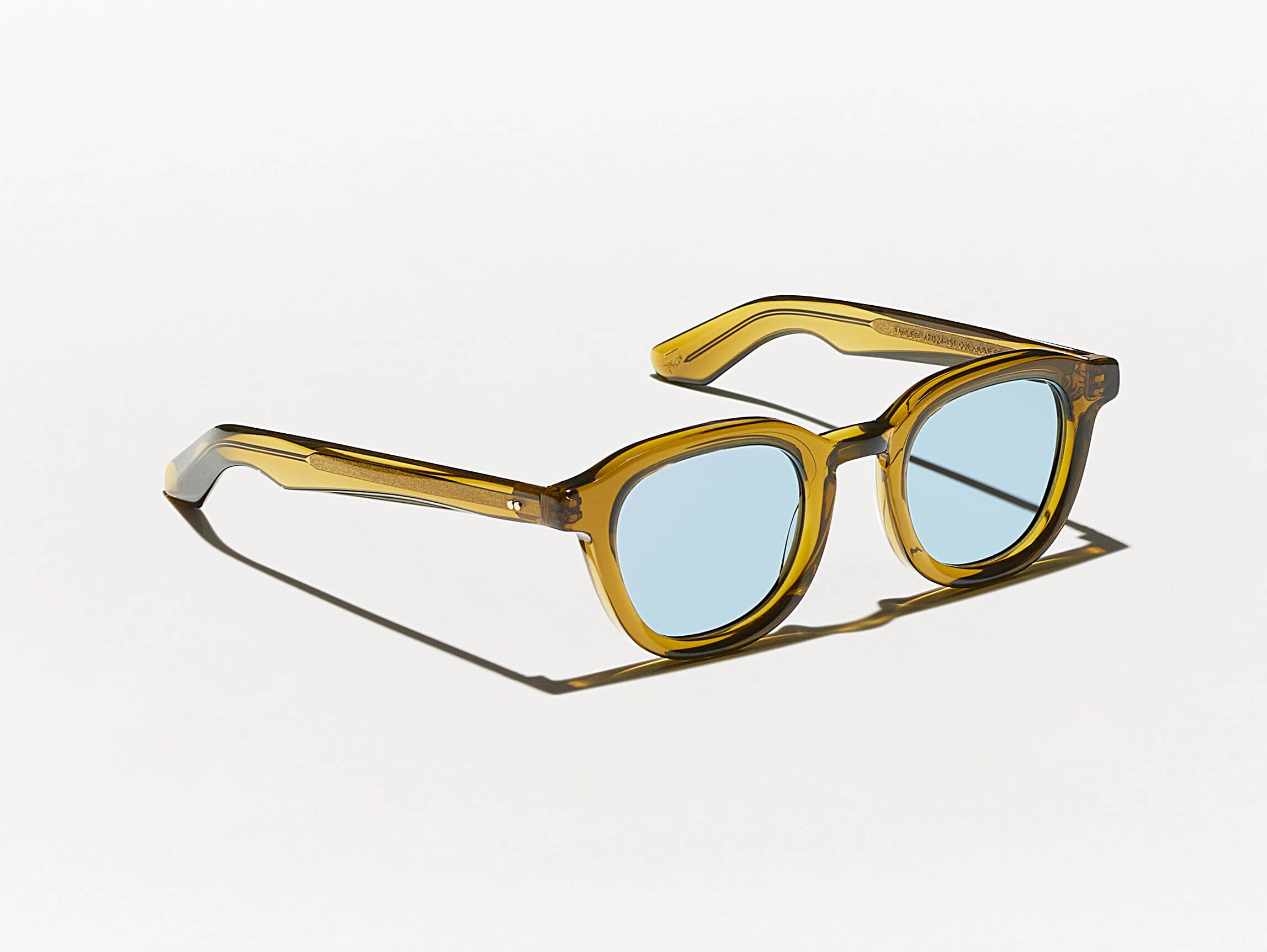 The DAHVEN in Olive Brown with Bel Air Blue Tinted Lenses