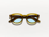 #color_olive brown | The DAHVEN in Olive Brown with Bel Air Blue Tinted Lenses