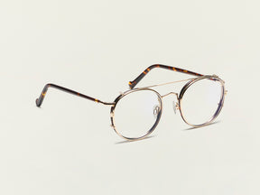 The ZEV CLIP in Gold with Blue Protect Lenses