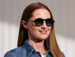 Model is wearing The FOYGEL SUN in Black in size 46 with Forest Wood Tinted Lenses