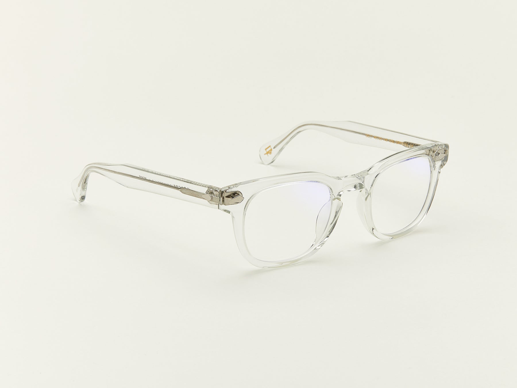 The GELT in Crystal with Blue Protect Lenses