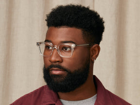 Model is wearing The GROBER in size 48 in Crystal