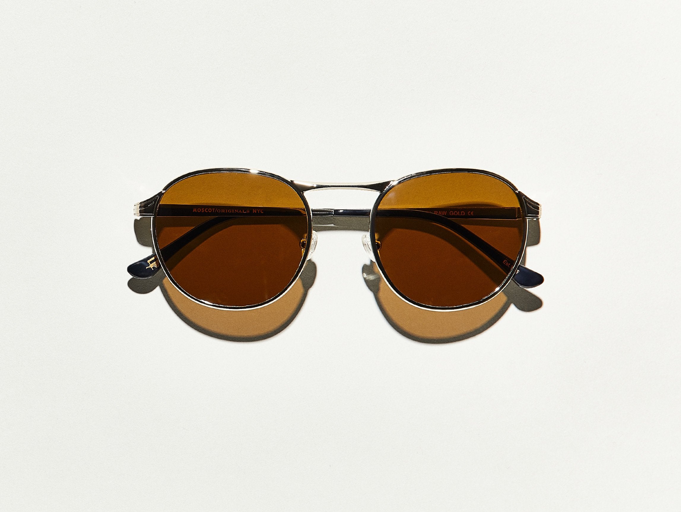 #color_raw gold | The GROYSE SUN in Raw Gold with Cosmitan Brown Polarized Glass Lenses