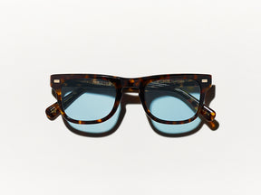 The KAVELL SUN in Tortoise with Blue Glass Lenses