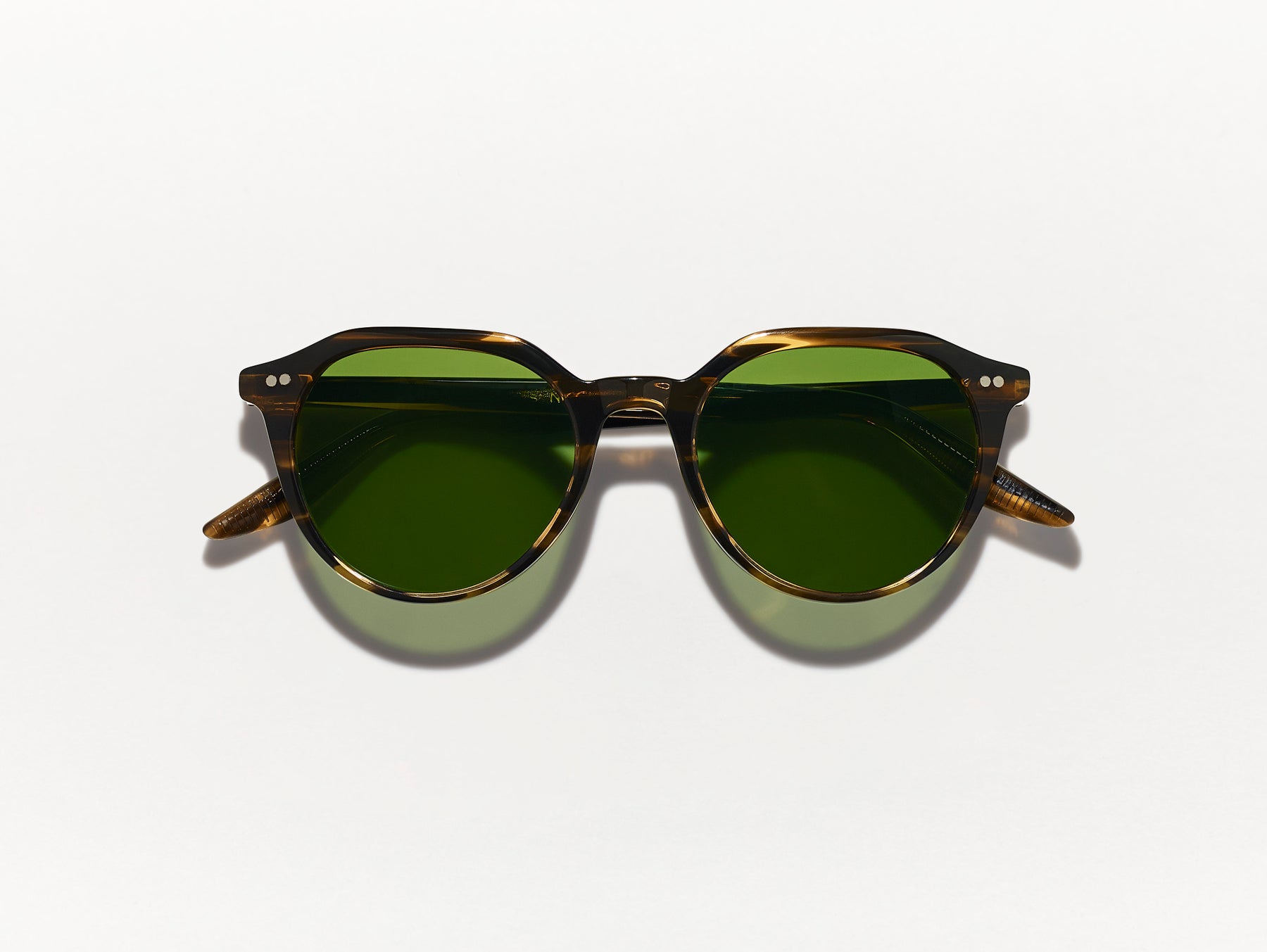 The KITZEL SUN in Brown Bamboo with Calibar Green Glass Lenses