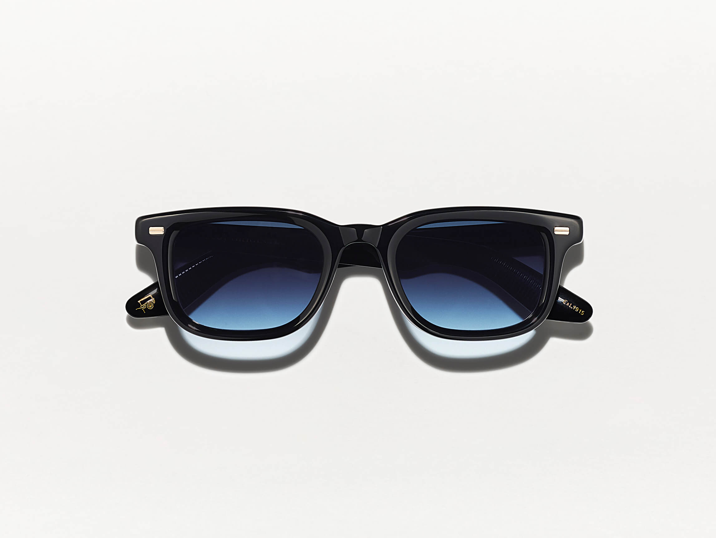 The KLUTZ SUN in Black with Denim Blue Tinted Lenses