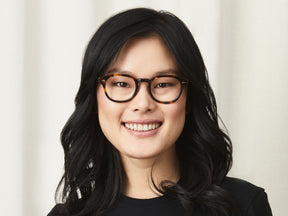 Model is wearing The LEMTOSH with Blue Light Filter in size 49 in Classic Havana