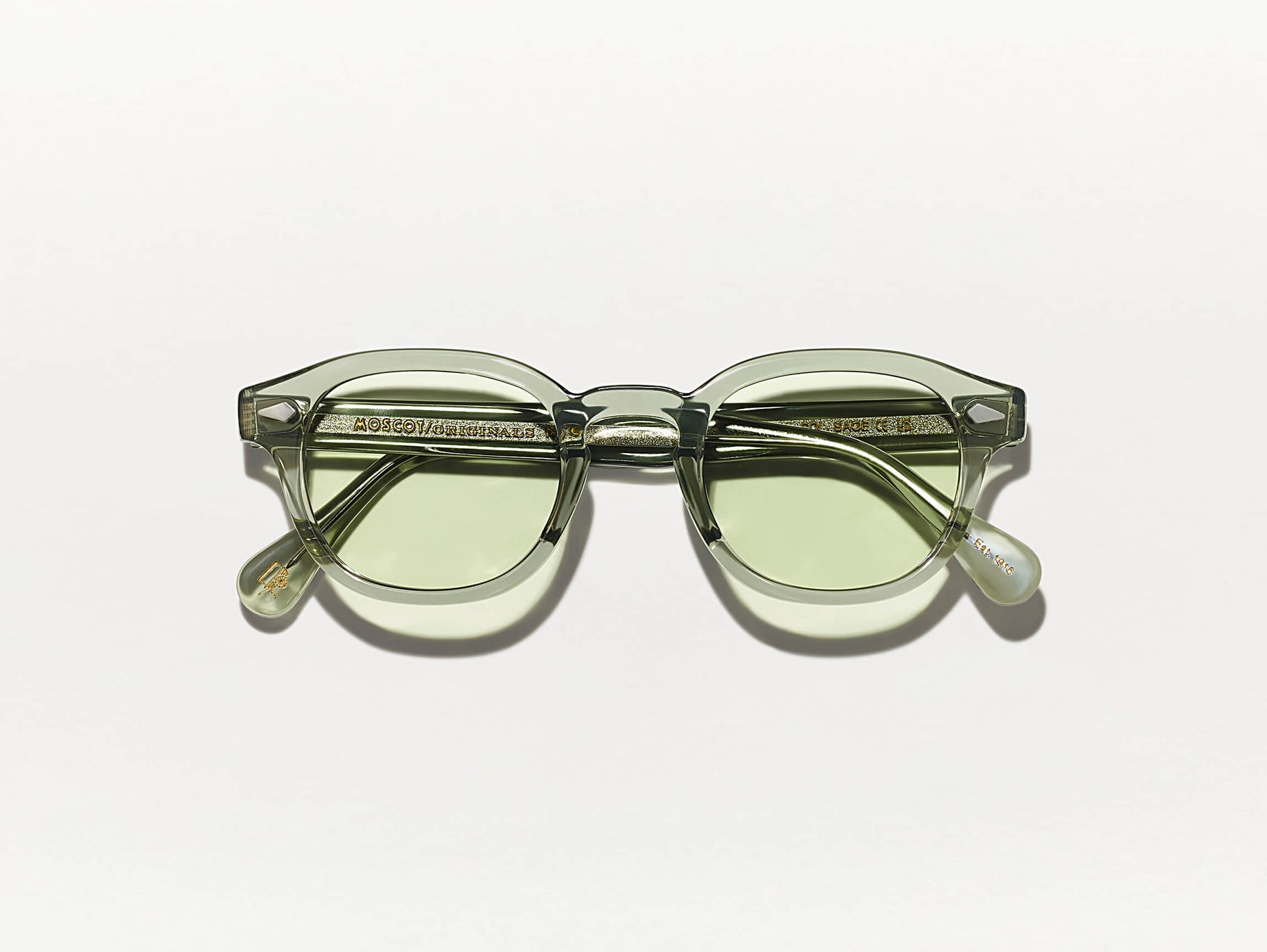 The LEMTOSH in Sage with Limelight Tinted Lenses
