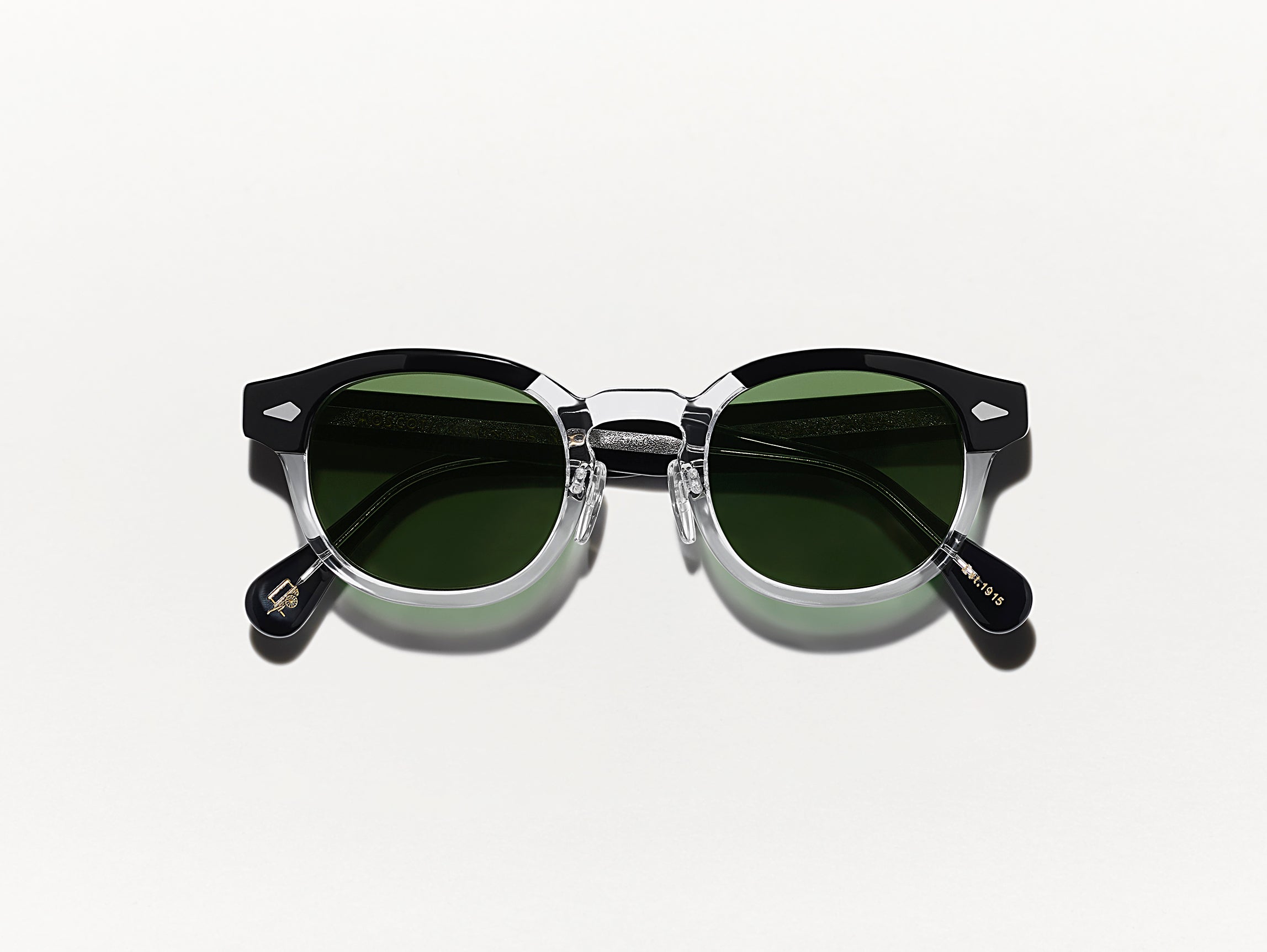 #color_black/crystal | The LEMTOSH SUN with Metal Nose Pads in Black/Crystal with G-15 Glass Lenses