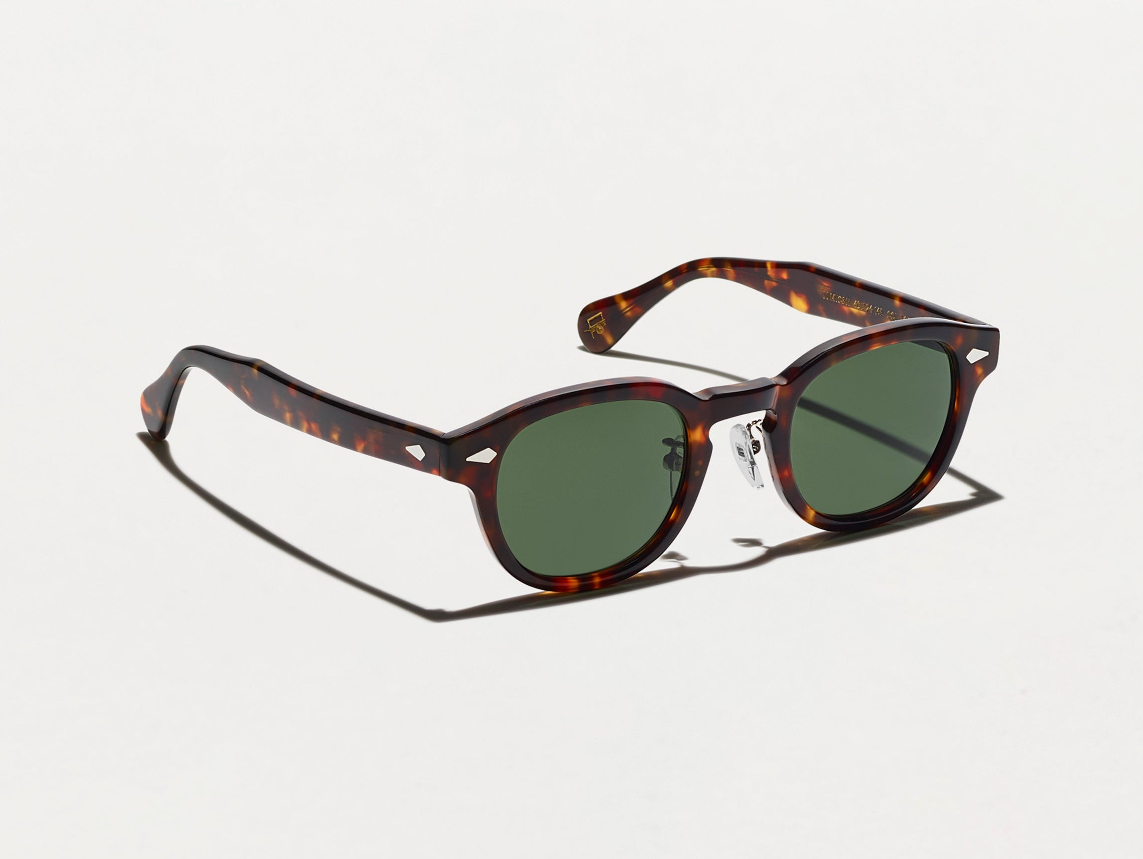 The LEMTOSH SUN with Metal Nose Pads in Tortoise with G-15 Glass Lenses
