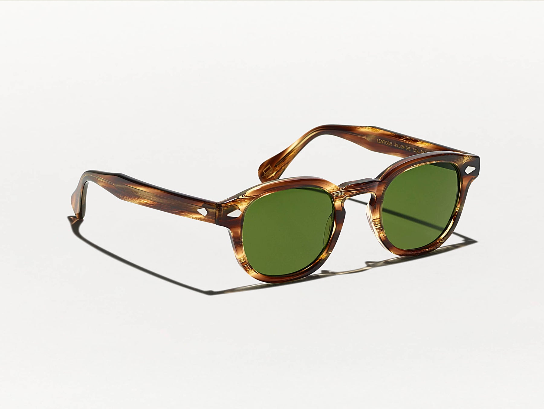 The LEMTOSH SUN in Bamboo with Calibar Green Glass Lenses
