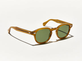 The LEMTOSH SUN in Blonde with Calibar Green Glass Lenses