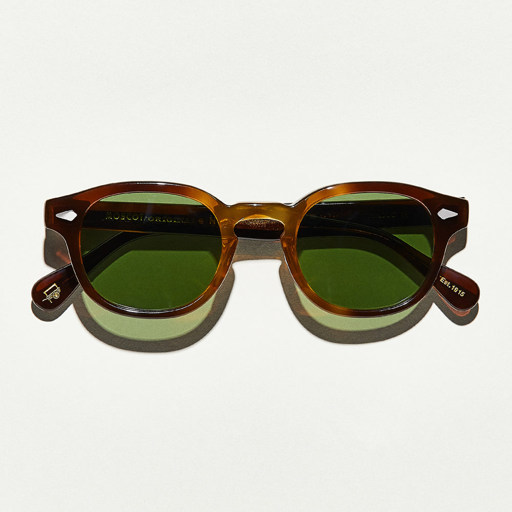 #color_tobacco | The LEMTOSH SUN in Tobacco with Calibar Green Glass Lenses