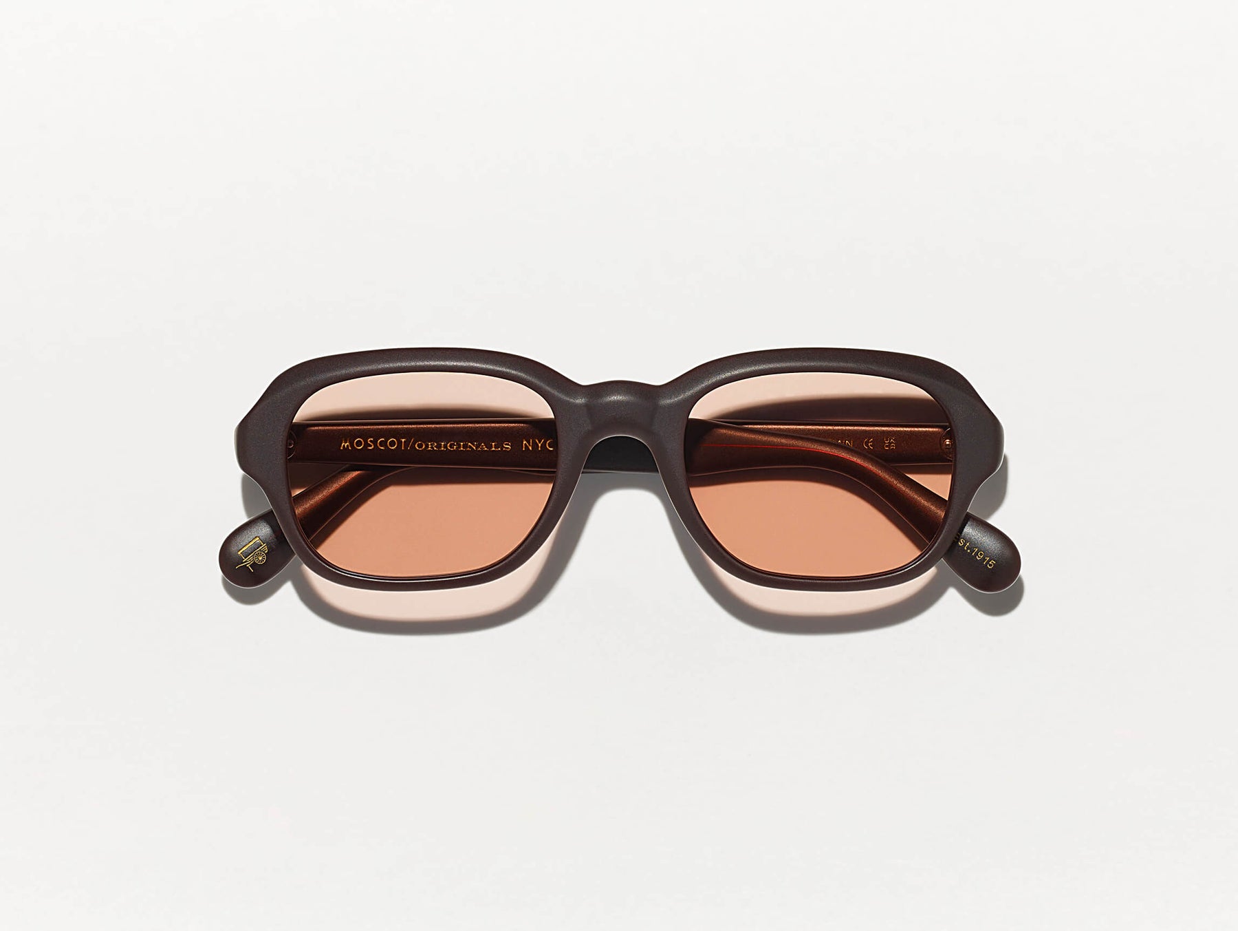 The MESHUG SUN in Matte Dark Brown with New York Rose Tinted Lenses