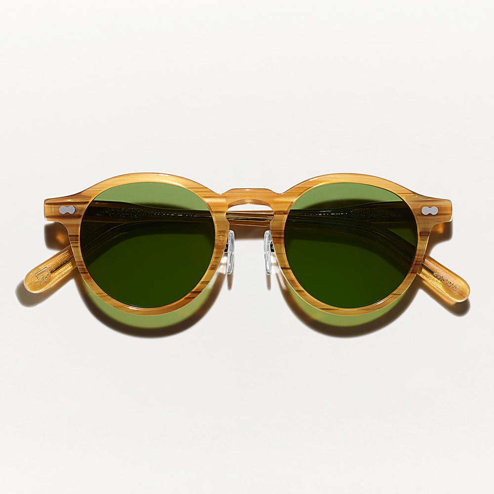 #color_blonde | The MILTZEN SUN W/ METAL NOSE PADS in Blonde with G-15 Glass Lenses