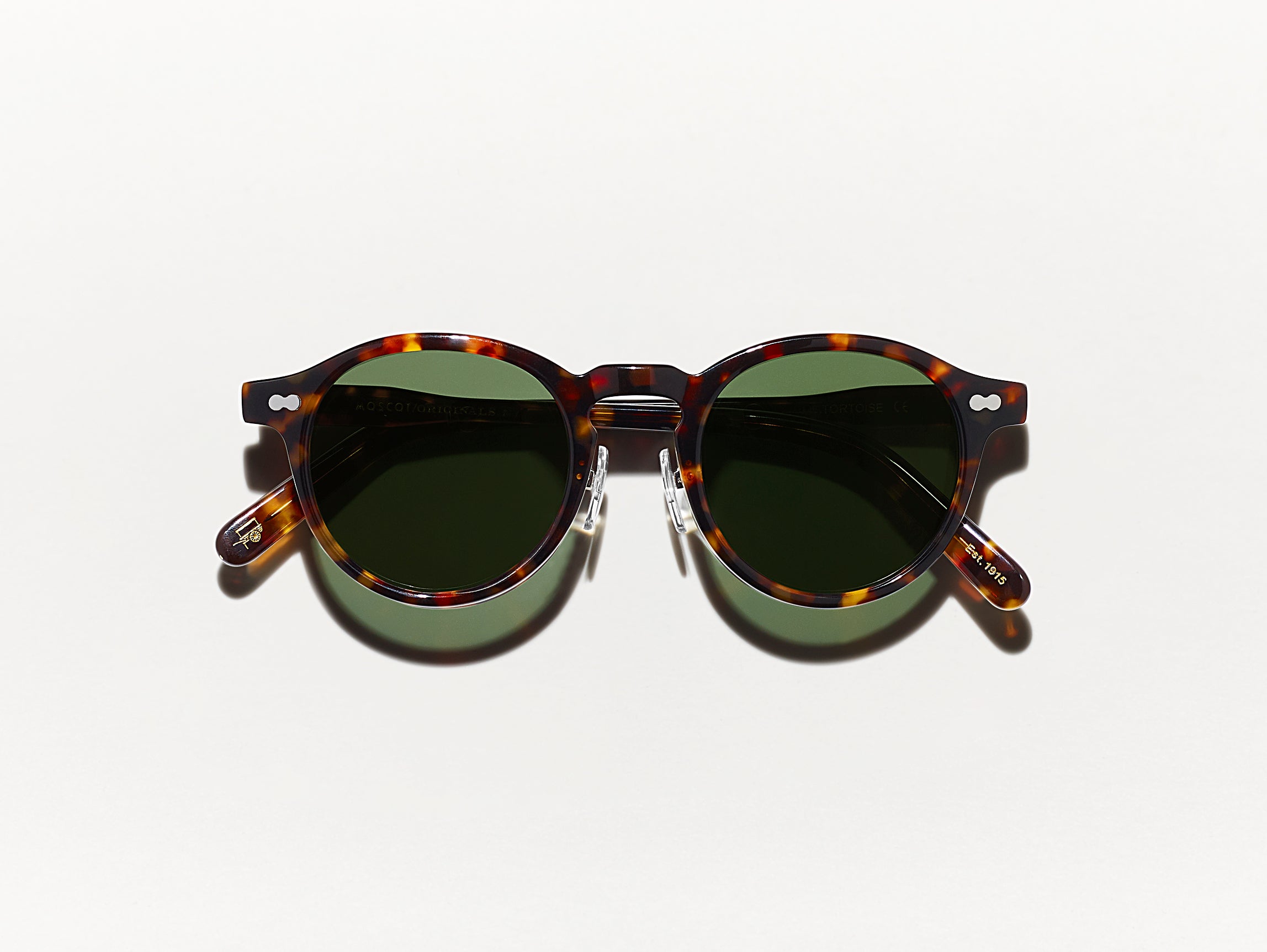 #color_tortoise | The MILTZEN SUN W/ METAL NOSE PADS in Tortoise with G-15 Glass Lenses