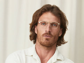 Model is wearing The MISH in size 48 in Gold