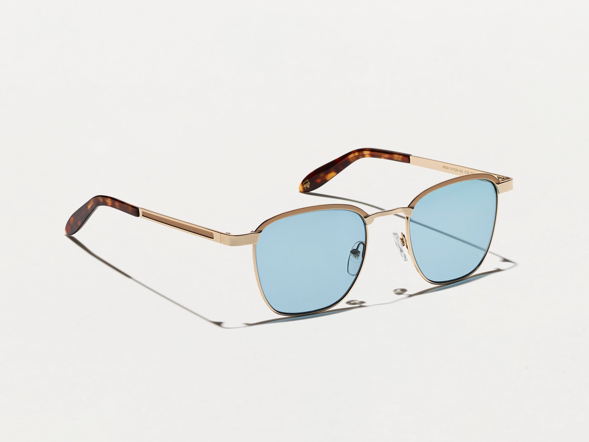 The MISH SUN in Gold with DG-37 Blue Glass Lenses