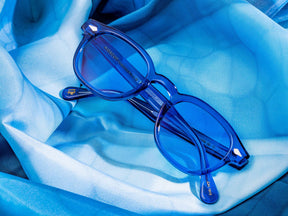 The LEMTOSH in Sapphire with Celebrity Blue Tinted Lenses
