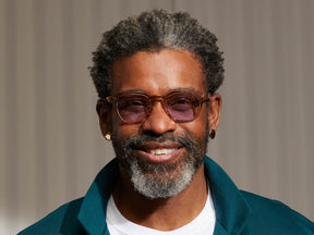 Model is wearing The MOMZA in Cinnamon in size 49 with Lavender Tinted Lenses