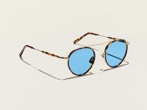 The PUPIK SUN in Tortoise/Gold with Celebrity Blue Tinted Lenses