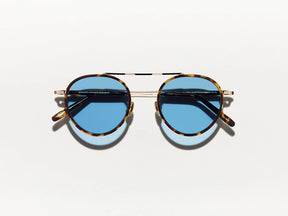 The PUPIK SUN in Tortoise/Gold with Celebrity Blue Tinted Lenses