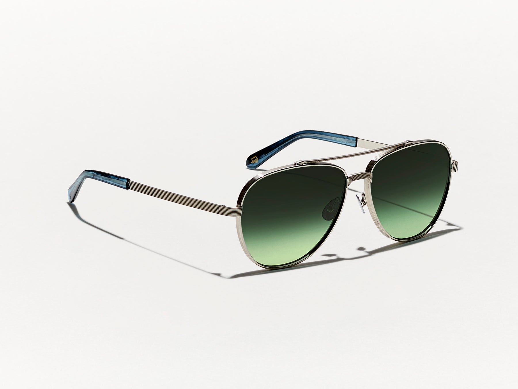 The SHAV SUN in Silver with Forest Wood Tinted Lenses