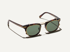 The STEVIE CLIP in Antique Gold with Grey Lenses