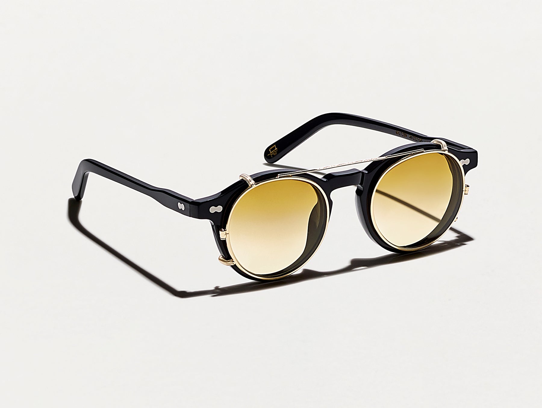 The CLIPZEN in Gold with Chestnut Fade Tinted Lenses