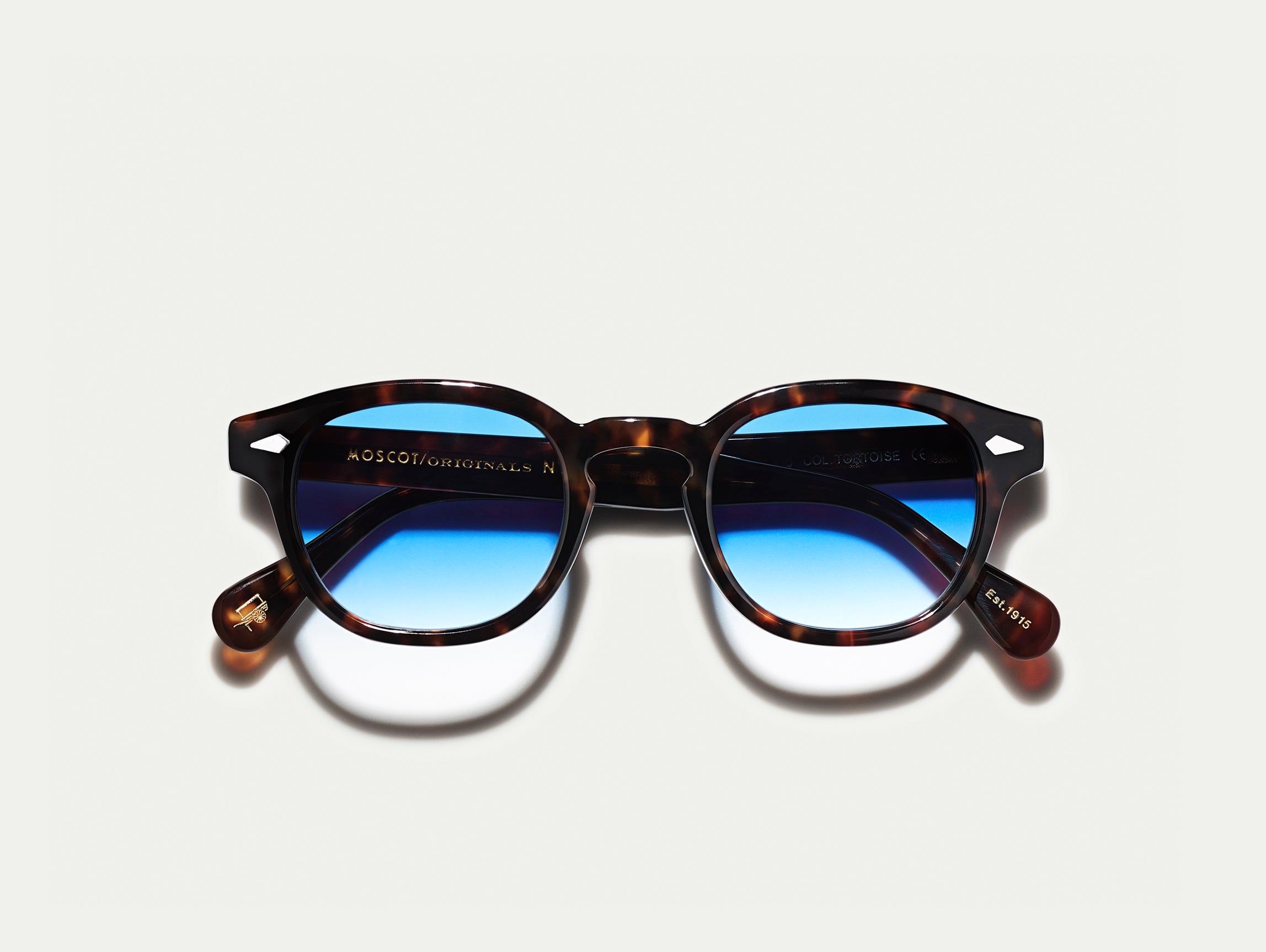 The LEMTOSH Tortoise with Broadway Blue Fade Tinted Lenses