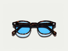 The LEMTOSH Tortoise with Celebrity Blue Tinted Lenses
