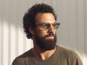 Model is wearing The LEMTOSH in Light Grey in size 46 with Limelight Tinted Lenses